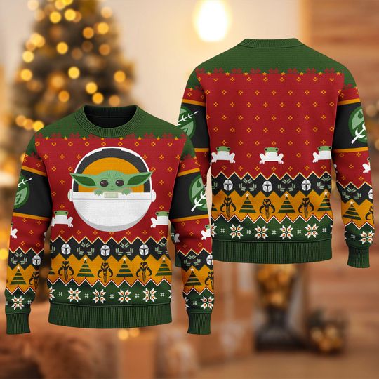 Discover Baby Yoda Christmas Ugly Sweater, Star Wars Ugly Sweater, Baby Yoda Xmas Sweatshirt, Marvel Christmas Gift For Men Women Kid