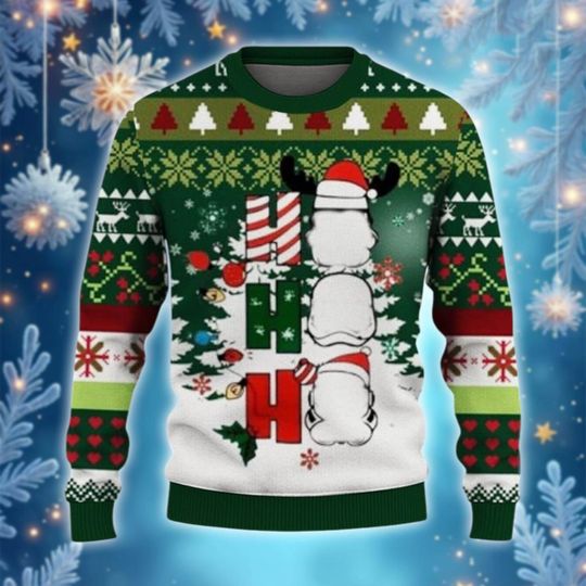 Funny Trooper Stacks Xmas Sweater, Sci-Fi Holiday Sweatshirt, Empire Fan Crewneck Jumper, HO HO HO Ugly Christmas Gift