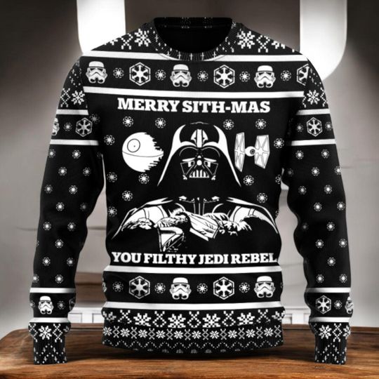 Star Wars Merry Sith-Mas Darth Vader Sweater, Funny Jedi Rebel Ugly Christmas Jumper