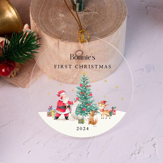 Discover Baby's First Christmas Ornament, Custom 1st Christmas Keepsake, Newborn Baby Gift,Baby Boy or Baby Girl Acrylic Ornament,Baby Christmas Gift
