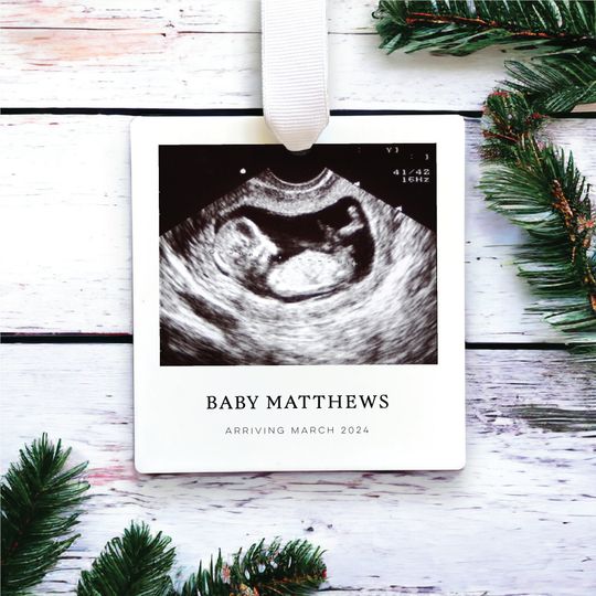 Discover Ultrasound Ornament: Baby's First Christmas 2024/2025, Satin Acrylic