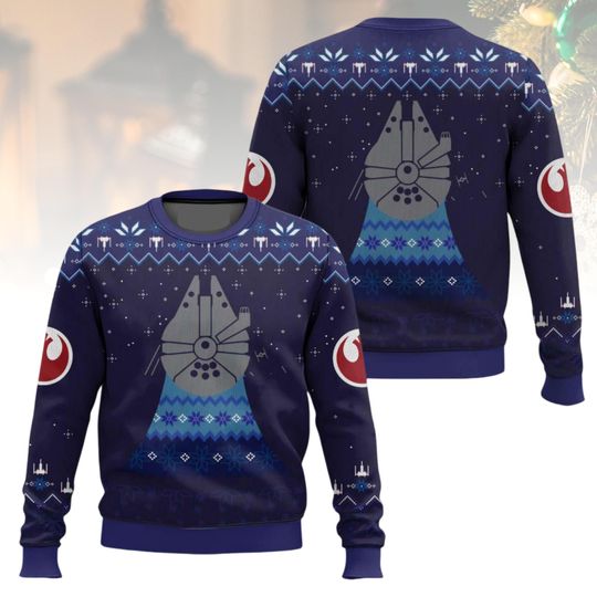 Discover Star Wars Christmas Ugly Sweater, Millennium Falcon Holiday Sweater, Movie Sweater For Men And Women, Xmas Gift