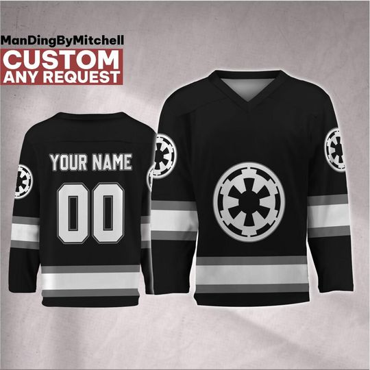 Discover Personalize Star Wars Imperial Hockey Jersey, Kid Adult Matching Hockey Jersey, Gift for Star Wars Fans