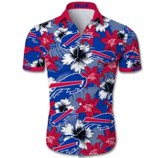 Discover Buffalo Bills Hawaiian Shirt 100% Woven Polyester  Casual Cuban Collar