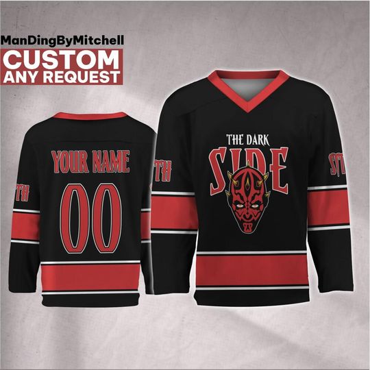 Discover Personalize Star Wars Darth Maul Empire Hockey Jersey, Kid Adult Matching Hockey Jersey, Gift for Star Wars Fans