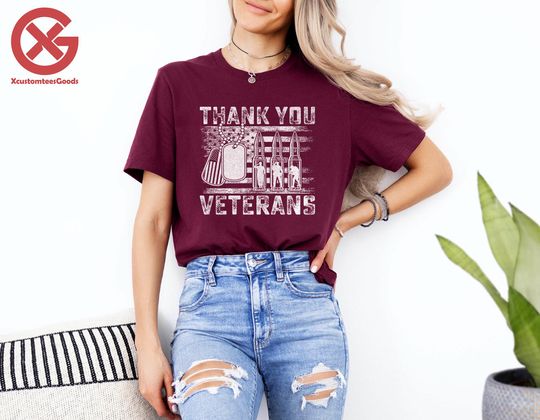 Discover Thank You Veterans T-Shirt, Veteran Day Gift, Women Patriotic Gift, Veteran Gift, Thank You Veterans, Veteran Pride Shirt, Gift for Veteran