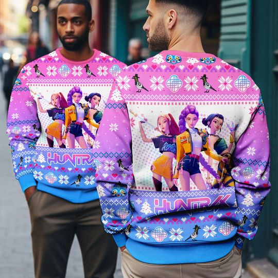 Discover Huntrix Girls Band Ugly Sweater, Rumi Mira Zoey Ramen Sweater, Gifts For Fans Music Inspired Concert Outfit, Gift For Fan Kpop Tour Sweater