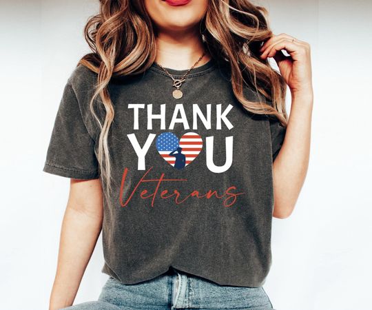 Discover Thank You Veterans Shirt, Comfort Colors Veteran Day Shirt, USA Flag Veterans Tee, Army Husband Gift, Proud Veteran Shirt, Memorial Day Gift