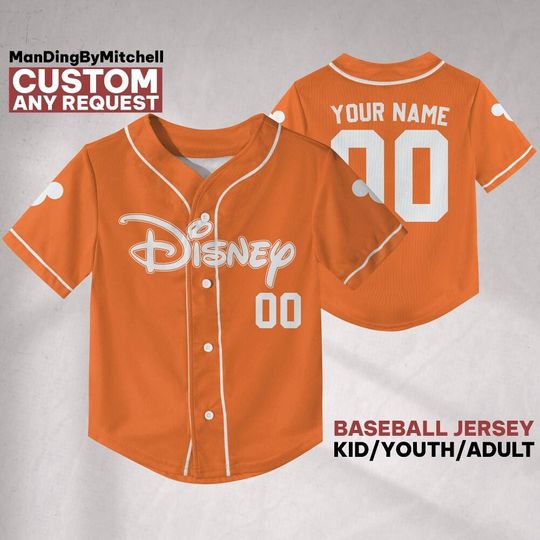 Discover Personalize Disney Simple Awesome Baseball Family Team Jersey, Disneyland Cute Birthday Gift