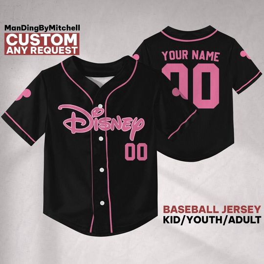 Discover Personalize Disney Simple Awesome Baseball Family Team Jersey, Disneyland Cute Birthday Gift