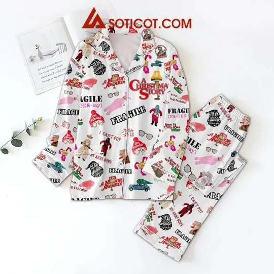 A Christmas Story Fragile I Can’T Put My Arms Down Pajamas Set