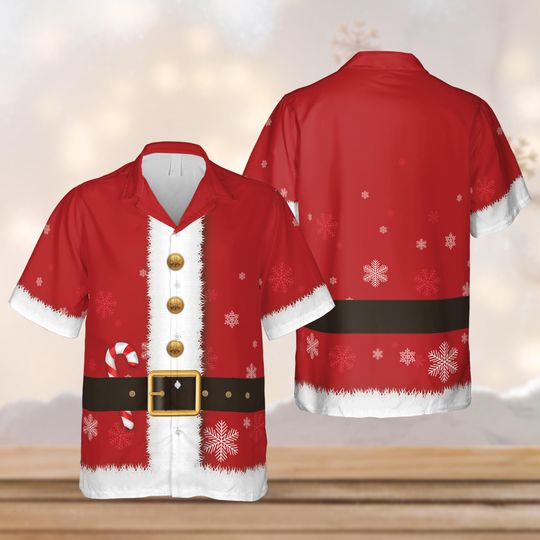 Discover Funny Santa Christmas Hawaiian Shirt, Santa Cosplay Button Down Shirt, Christmas Costume Shirt, Santa Lover Tis The Season Xmas Party Gift