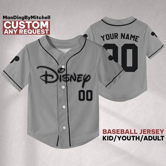 Discover Personalize Disney Simple Awesome Baseball Family Team Jersey, Disneyland Cute Birthday Gift