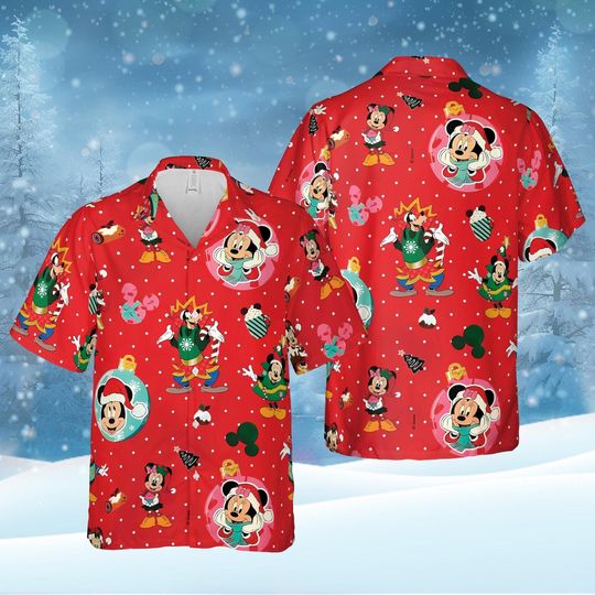 Discover Disney Mickey And Friends Christmas Hawaiian Shirt, Disney Halloween Hawaii Shirt, Aloha Hawaiian Shirt, Summer Vacation Hawaii Shirt