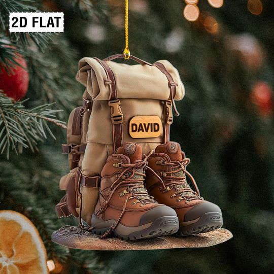 Discover Personalized Hiking 2D Flat Acrylic Ornament, Custom Hiking Lovers Christmas Ornament, Camping Lover Gift, Christmas Gift For Hiking Club