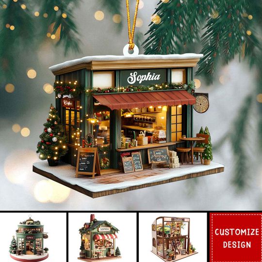 Discover Personalized Coffee Shop Acrylic Ornament: Barista Christmas Decoration