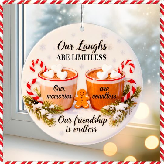 Discover Best Friend Christmas Ornament, Friendship Acrylic Ornament, Our Friendship is Endless, Gift for Women, Best Friend Ornaments for Women