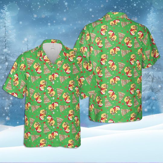 Discover Disney Winnie the Pooh Christmas Hawaiian Shirt, Pooh And Friends Button Shirt, Aloha Hawaiian Shirt, Summer Vacation Hawaii Shirt