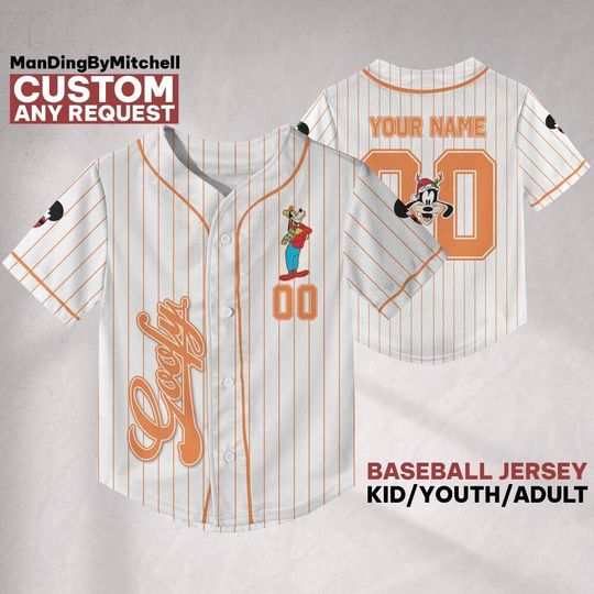 Discover Custom Disney Goofy Winter Christmas Baseball Jersey, Custom Kid Youth Adult Baseball Family Team Jersey, Disneyland Cute Birthday Gift
