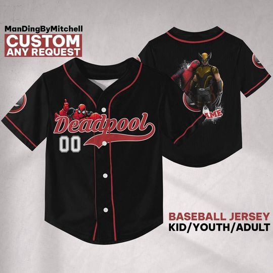 Discover Personalize Deadpool Vs Wolverine Friend Baseball Jersey, Hero Sport Shirt, Marvel Matching Baseball Team Outfit
