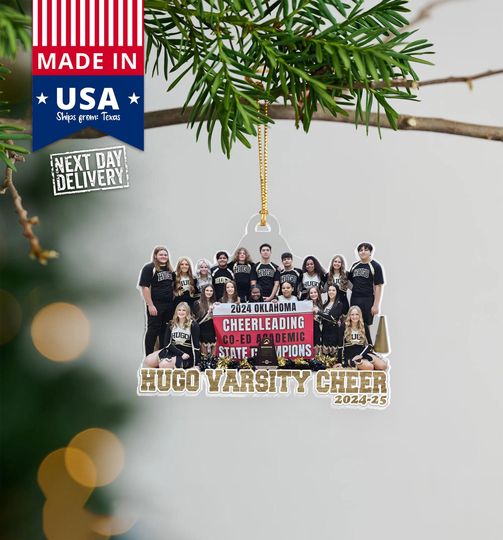 Discover Custom Cheerleader Team Photo Acrylic Ornament: 2024 Keepsake