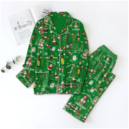 Elf Christmas Pajamas Set, Buddy Elf Xmas Family Pajamas, Movie Christmas Matching Pajamas, Holiday Gift
