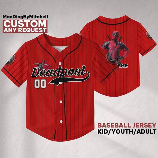 Discover Personalize Deadpool Hunter Baseball Jersey, Hero Sport Shirt, Marvel Matching Baseball Team Outfit