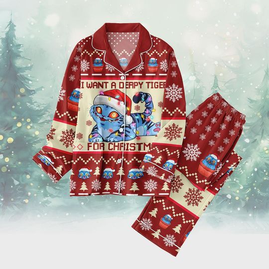 Discover Kpop Tiger Pajamas Set, Cute Tiger Xmas Pajamas Family, Fun Matching Pajamas, Cozy Holiday Gift For Fan