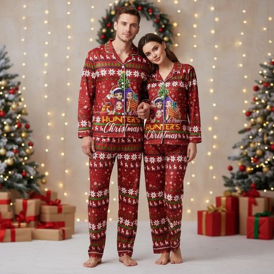 Discover Family Pajamas Set, Cartoon Christmas Pajamas Family, Festive Matching Pajamas, Holiday Gift