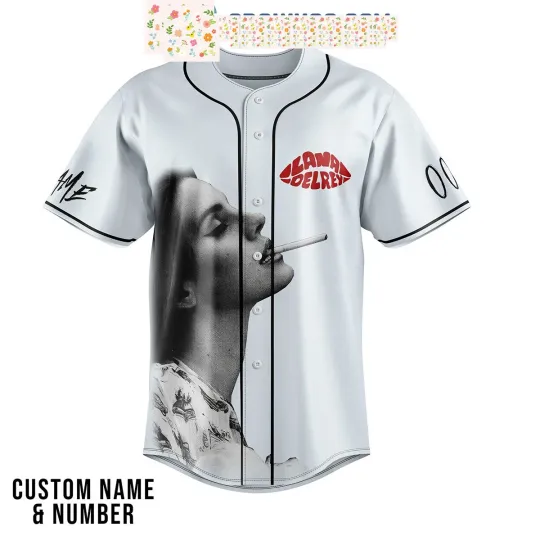 Discover Lana Del Rey Cinnamon Girl Personalized Baseball Jersey Women's White