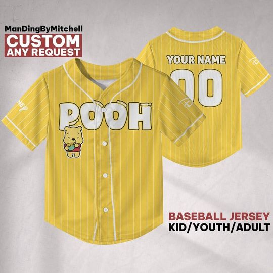 Discover Custom Disney Pooh Cuties Baseball Jersey, Custom Kid Youth Adult Baseball Family Team Jersey, Disneyland Cute Birthday Gift