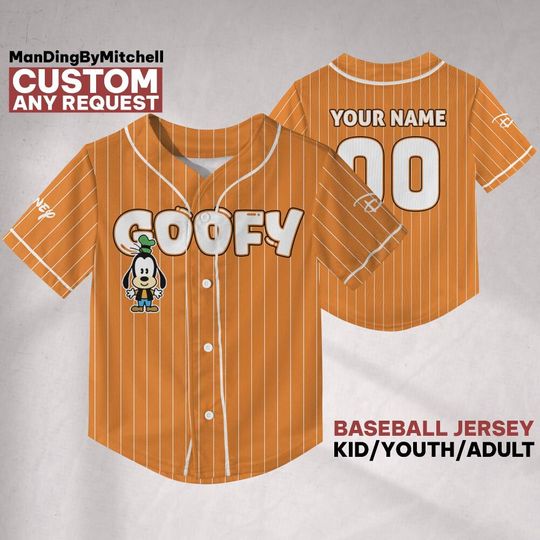 Discover Custom Disney Goofy Cuties Baseball Jersey, Custom Kid Youth Adult Baseball Family Team Jersey, Disneyland Cute Birthday Gift