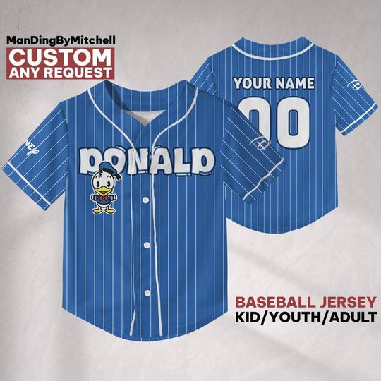 Discover Custom Disney Donald Cuties Baseball Jersey, Custom Kid Youth Adult Baseball Family Team Jersey, Disneyland Cute Birthday Gift