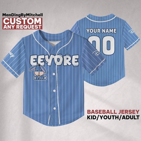 Discover Custom Disney Eeyore Cuties Baseball Jersey, Custom Kid Youth Adult Baseball Family Team Jersey, Disneyland Cute Birthday Gift