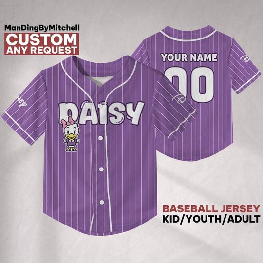 Discover Custom Disney Daisy Cuties Baseball Jersey, Custom Kid Youth Adult Baseball Family Team Jersey, Disneyland Cute Birthday Gift