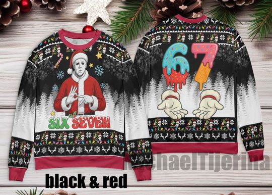 Gen Alpha Ugly Sweater Christmas, Funny Christmas for kids or parents Ugly Sweater, six seven Tiktok trend,Meme shirt,Ugly Sweater Christmas