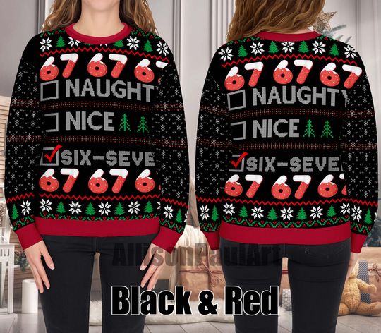 Gen Alpha Ugly Sweater Christmas, Funny 6 7 Christmas costume for kids or parents Ugly Sweater, six seven Tiktok trend, Meme shirt, Sweater