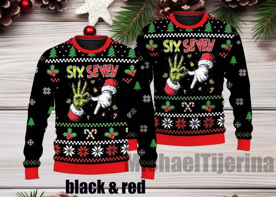 Gen Alpha Ugly Sweater Christmas, Funny Christmas for kids or parents Ugly Sweater, six seven Tiktok trend,Meme shirt,Ugly Sweater Christmas