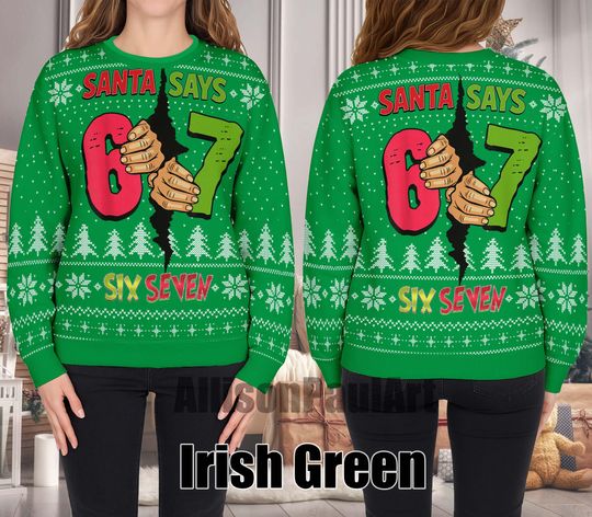 Gen Alpha Ugly Sweater Christmas, Funny 6 7 Christmas costume for kids or parents Ugly Sweater, six seven Tiktok trend, Meme shirt, Sweater