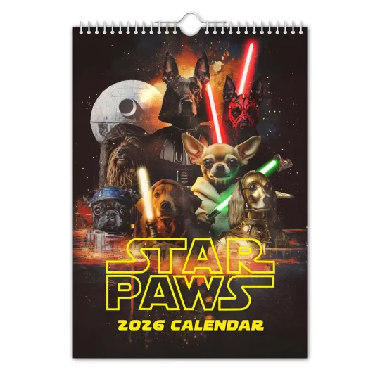 Discover Star Paws – 2026 Wall Calendar - Funny - Quirky - Christmas - Birthday