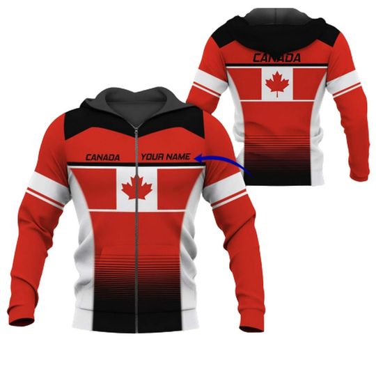 Discover Love Canada Zip Hoodie Unisex Pullover Sweatshirt with Front Pocket