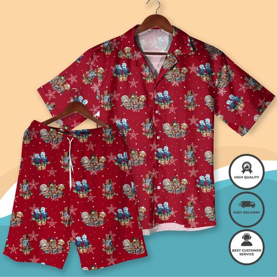 Discover Haunted Mansion Christmas Hawaiian Shirt - Spooky Holiday Aloha Shirt - Red Xmas Vacation Shirt - Ghost Hawaiian Shirt - Gift for Him Her