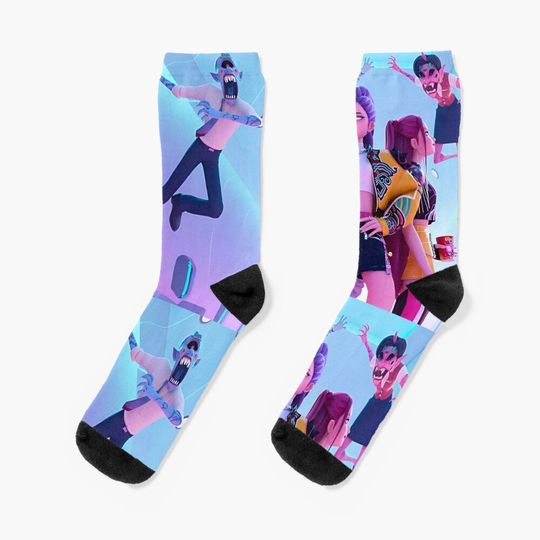 Huntrix Kpop Demon Hunters Movie Poster, KPDH, Saja Boys, Huntr/x, Rumi, Mira, Zoey Socks