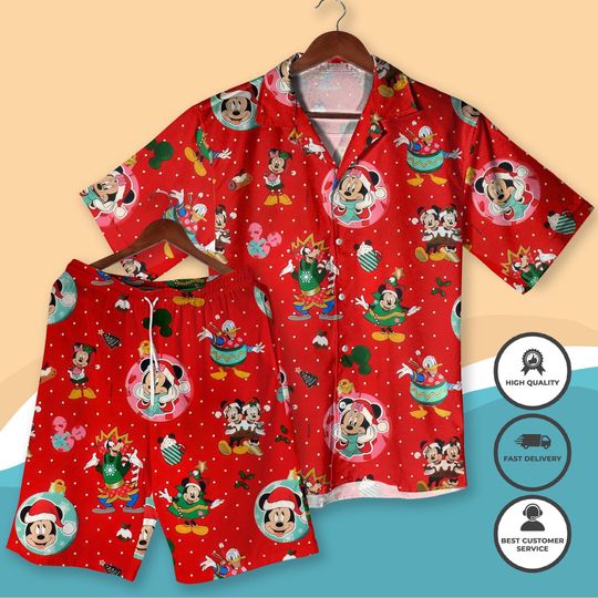 Discover Christmas Hawaiian Shirt Mickey Shirt, Donald Shirt, Pluto Shirt Santa Shirt Holiday Vacation Outfit for Men Women Red Xmas Shirt gifts