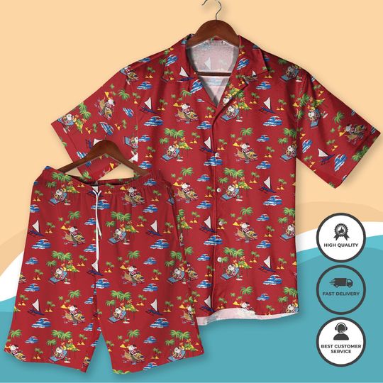 Discover Funny Santa Christmas Hawaiian Shirt, Holiday Vacation Aloha Shirt, Red Tropical Xmas Shirt, Santa Beach Shirt, Christmas Party Outfit gifts