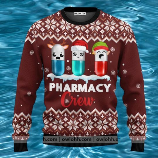 Discover Pharmacy Crew Ugly Christmas Sweater: Funny Holiday Jumper
