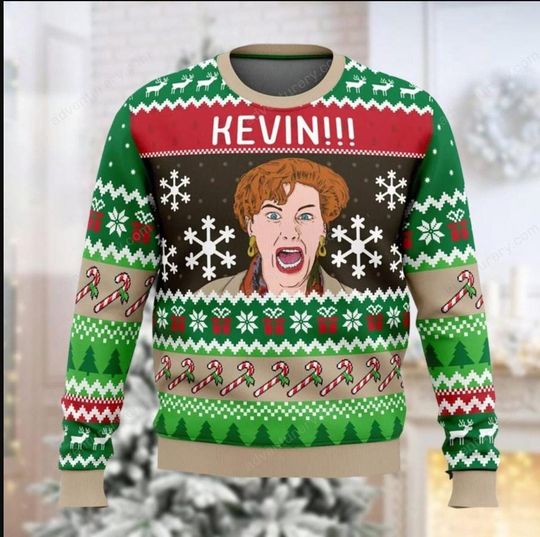 Discover Christmas Home Alone Ugly Sweater, Kevin Meme Xmas Sweater, Movie Night Holiday Sweater, Funny Ugly Christmas Sweater, Gift for Fan