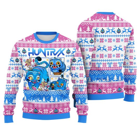 Discover Huntrix Derpy The Tiger Ugly Sweater, Christmas Season, Kpop Movie Ugly Christmas, Huntrix Mira Rumi Zoey, Xmas 2025,Kpop Idol Music Lovers
