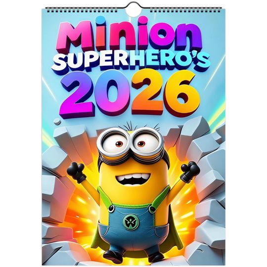Discover 2026 Minions Superhero Calendar: Kids Monthly Planner