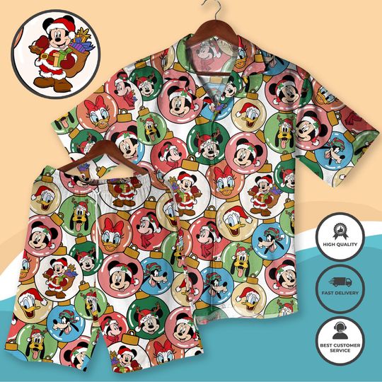 Discover Christmas Hawaiian Shirt Mickey Shirt, Donald Shirt, Pluto Shirt Santa Shirt Holiday Vacation Outfit for Men Women Red Christmas Shirt gifts